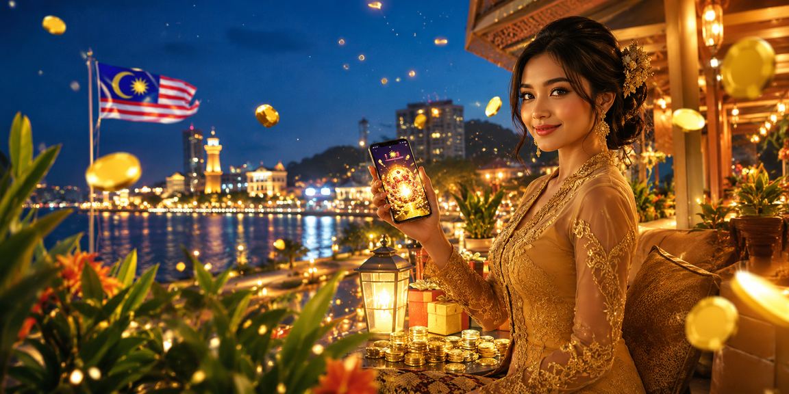 Platform kasino mudah alih Malaysia dengan pemain mengenakan kebaya